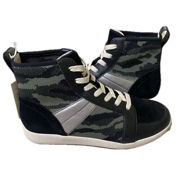 Sanctuary Shoes - Sanctuary NEW High Top Sneaker Boots Major Mixed Media Camo Leather Shoes Sz 6.5
